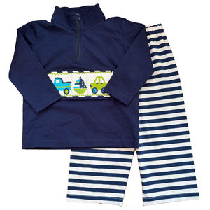 Delaney Boys Navy | White Sailboats Apparel Sets size: 12 Months